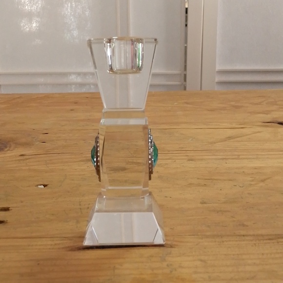 Crystal Pedestal Jeweled Candlestick Holder - Picture 5 of 7